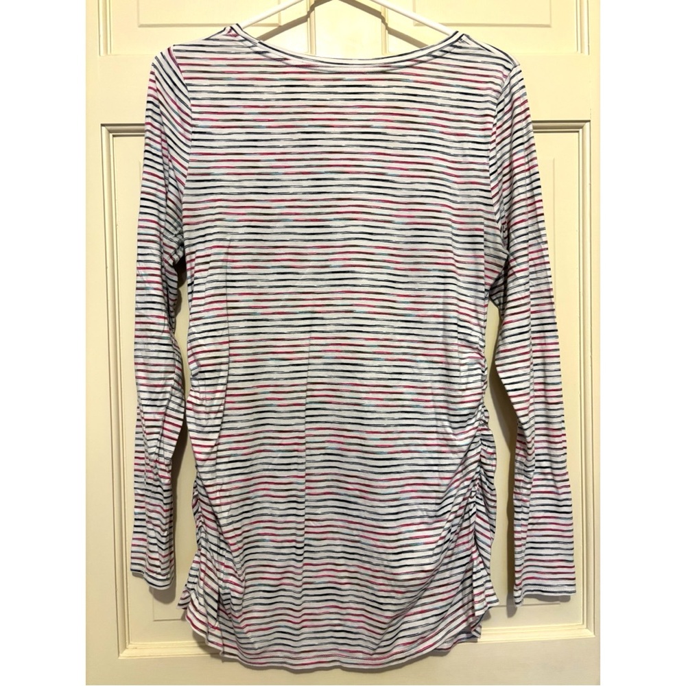 Maternity long sleeve stripe party comfy casual travel top blouse shirt cute